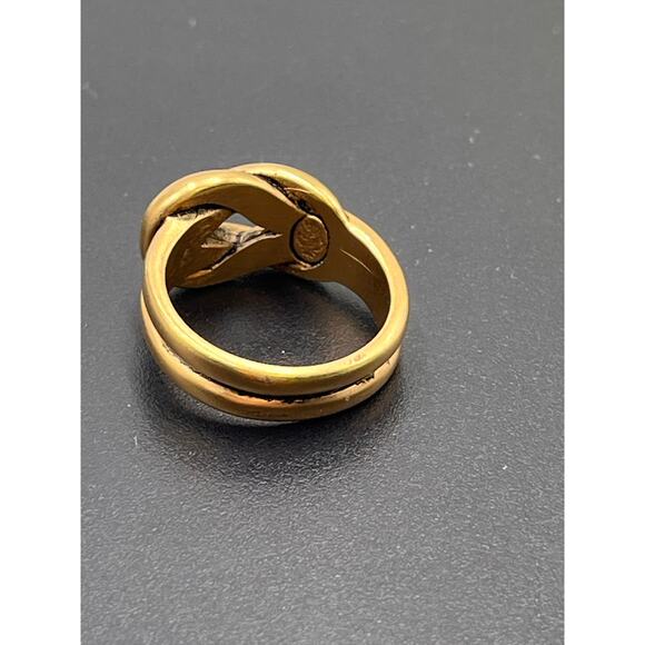 Premier Designs Signed Matte Brushed Hold Tone Love Knot Ring Sz 8.25 - Picture 4 of 5